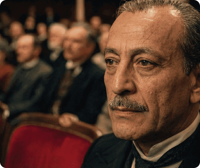 Audience member in a theater